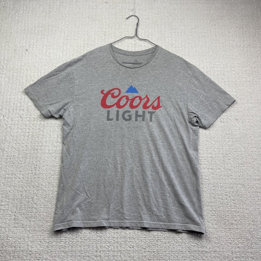 COORS LIGHT Shirt Large Light Gray COLD AS THE ROCKIES  Beer Brew Tee Y2K